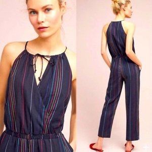 Dolan Anthropologie  Striped Jumpsuit Navy